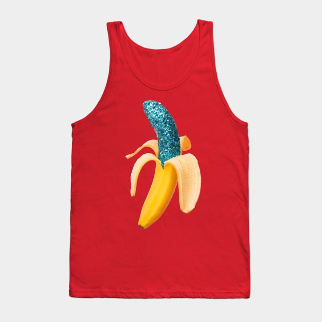 Glitter banana Tank Top by byb